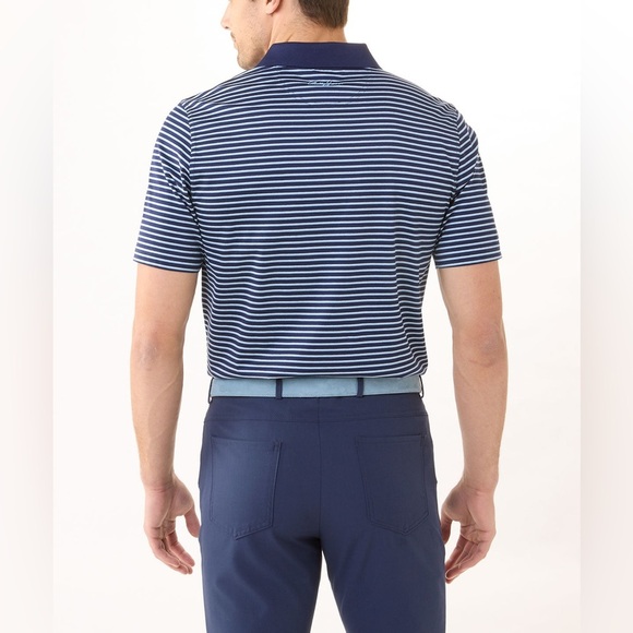 Bobby Jones Signature 100% Mercerized Cotton Robson Stripe Polo Shirt - Picture 6 of 7